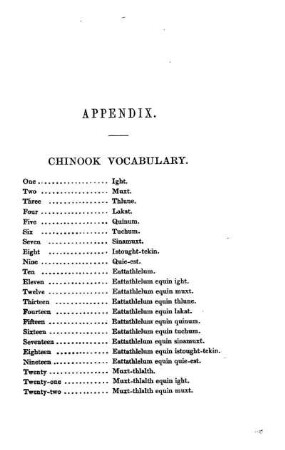 Chinook Vocabulary