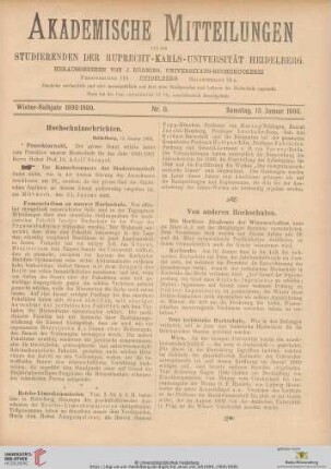 Nr. 11 (13. Januar 1900)