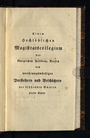 Einen hochlöblichen ...
