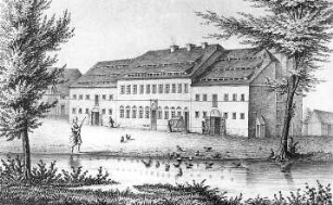 Weißenberg-Maltitz. Ort, Teilansicht, 1856, Repro