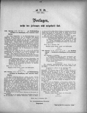 Anlage: ad No.59 (836-838), Vorlagen, welche den Zeitungen nicht mitgeteilt sind