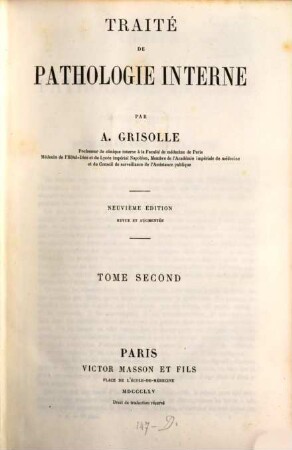 Traité de pathologie interne, 2