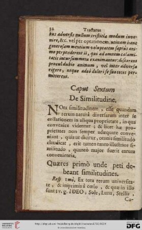 Caput Sextum: De Similitudine