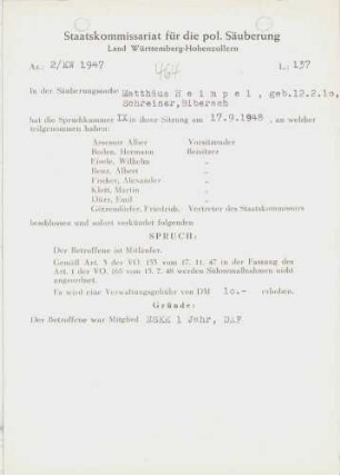 Heimpel, Matthäus