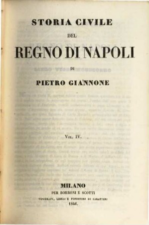 Storia civile del, Regno di Napoli, 4