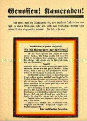 Wahlpropaganda der DNVP mit antirepublikanischer Ausrichtung