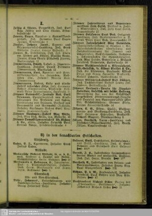 B) in den benachbarten Ortschaften