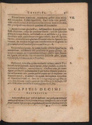 Capitis Decimi Argumentum.