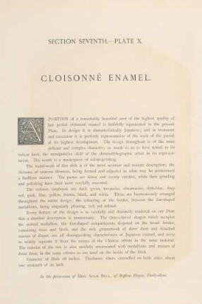 Plate X. Cloisonné enamel