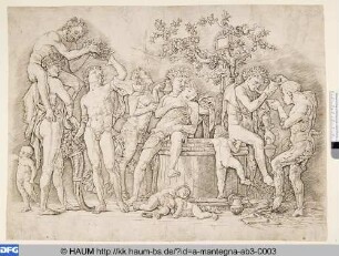 [Bacchanal mit Weinfass]