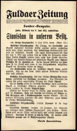Ausgabe vom Mittwoch, den 09. Juni 1915.