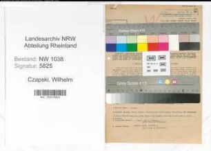 Entnazifizierung Wilhelm Czapski , geb. 13.05.1900 (Angestellter)