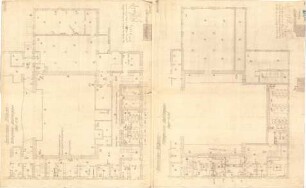 Fischer, Theodor; Heilbronn; Stadt-Theater - Möblierung (Grundriss UG, Grundriss 1. OG)