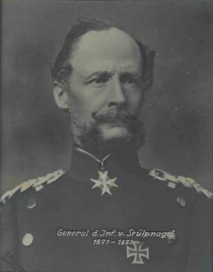 Wolf Louis Anton Ferdinand von Stülpnagel, General, Kommandeur des XIII. Armeekorps von 1871-1873 in Uniform mit Orden, Brustbild in Halbprofil