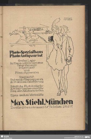 Werbung: Photo-Spezialhaus, Photo-Antiquariat, Max Stiehl, München