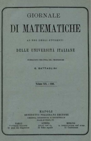 19: Giornale di matematiche