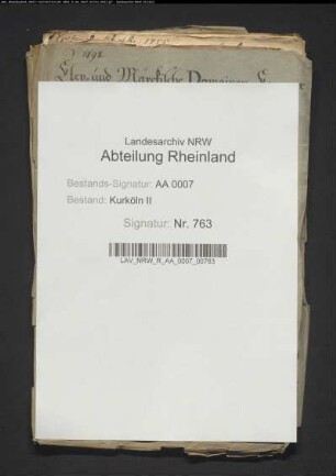 Verhandlungen mit der klevisch-märkischen Domänenkammer über den Mühlenkanal zu Rheinberg