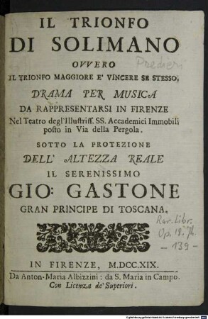 Il trionfo di Solimano ovvero il trionfo maggiore è vincere se stesso