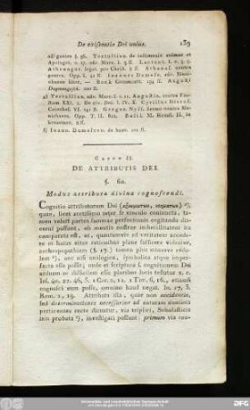 Caput II. De Attributis Dei.