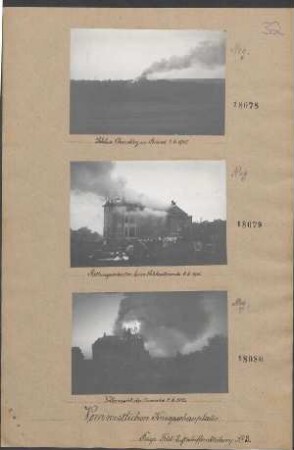 Vom westlichen Kriegsschauplatze: Schloss Chambley in Brand 04.06.1915