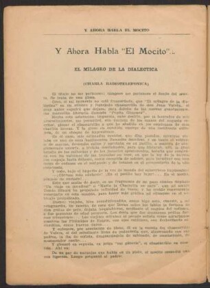 Y ahora habla "El Mocito"... - El milagro de la díalectica