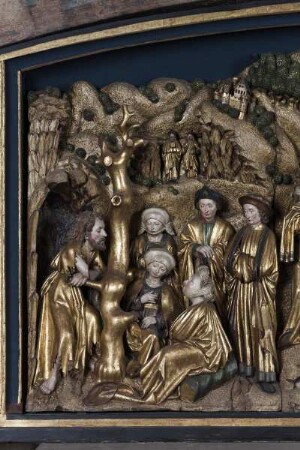 Johannesaltar — Predigt Johannes des Täufers; Taufe Christi; Enthauptung Johannes des Täufers — Predigt Johannes des Täufers