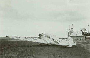 Einmotoriges Verkehrsflugzeug D 282 Tiefdecker, Junkers F 13 auf dem Flugplatz Dresden-Heller : Flugplatz Dresden-Heller, Junkers F13
