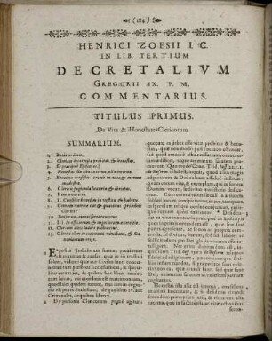 Titulus Primus [ - ] Titulus V.