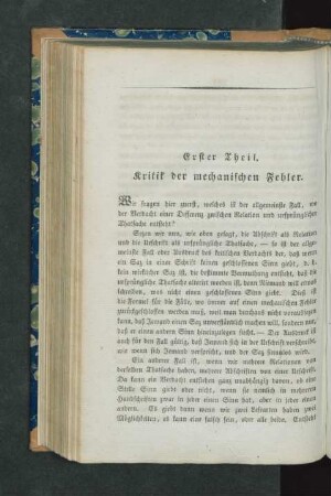 Erster Theil. Kritik der mechanischen Fehler