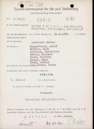 Haller, Bertha