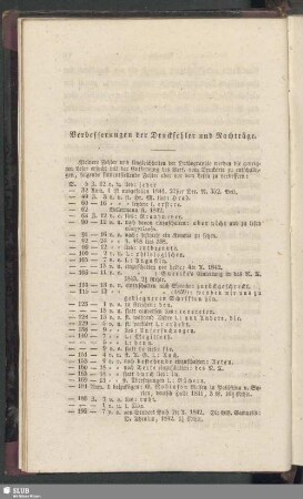 Verbesserungen der Druckfehler und Nachträge
