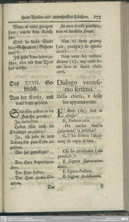 Das XXVII. Gespräch. Von der Kirche, und was dazu gehöret