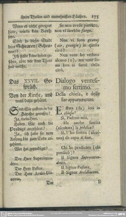 Das XXVII. Gespräch. Von der Kirche, und was dazu gehöret