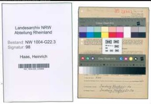 Entnazifizierung Heinrich Haas , geb. 22.05.1890 (Werkmeister)