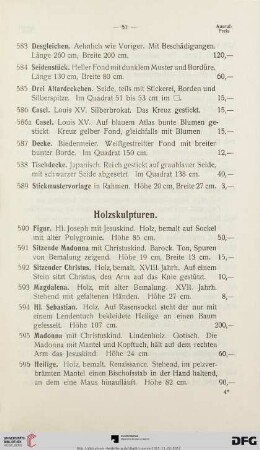 Holzskulpturen (Nr. 590-692)