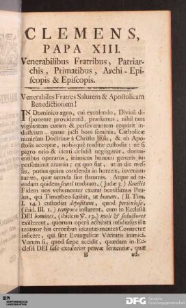 Clemens, Papa XIII...