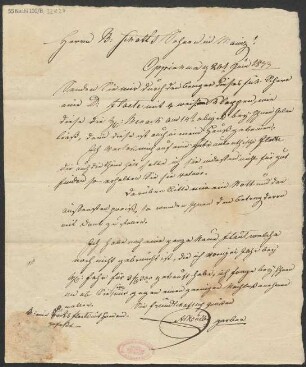 Brief an B. Schott's Söhne : 21.06.1833