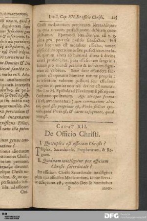 Caput XII. De Officio Christi.