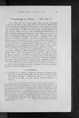 Versammlung zu Lübeck. - 1468 Jun. 9.