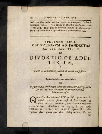 302-316, Sp. 313. De Divortio ob adulterium