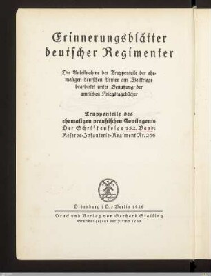 1: Taten und Mühen : die Geschichte des Regiments