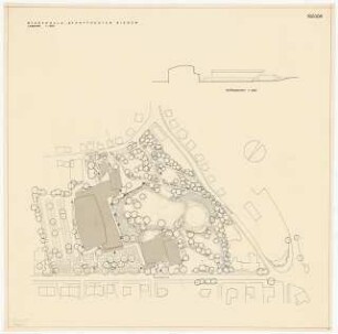 Stadthalle und Stadttheater, Siegen: Lageplan und Geländeschnitt 1:500