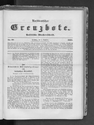 Zur Dänischen Thronfolgefrage ein beiläufiges Actenstück. Bisher nicht veröffentlicht.