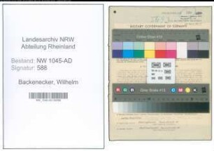 Entnazifizierung Wilhelm Backenecker , geb. 27.01.1908 (Beamter)