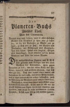 Zweyter Theil. Von der Geomantia