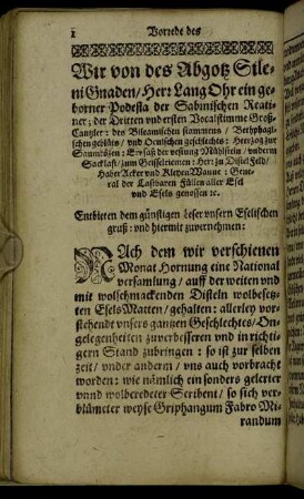 [Vorrede des Herrn Lang Ohr.]