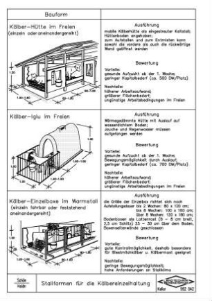 Stallformen für die Kälbereinzelhaltung