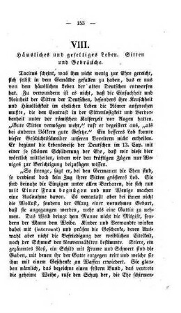 VIII. Haeusliches und geselliges Leben. Sitten und Gebraeuche
