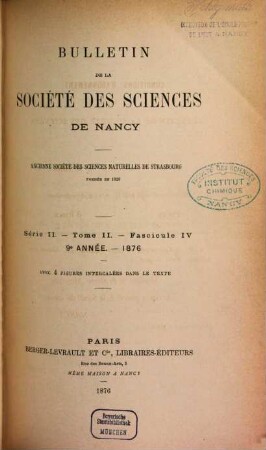 Bulletin de la Société des Sciences de Nancy, 2. 1876 = année 9