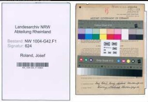Entnazifizierung Josef Roland , geb. 18.02.1880 (Schreiner)